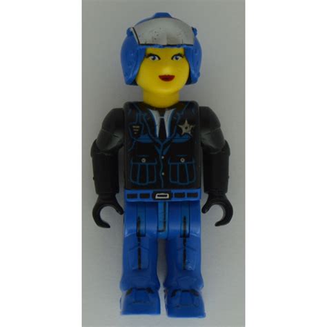 Lego Femenino Oficial De Polic Una Con Azul Casco Minifigura Brick