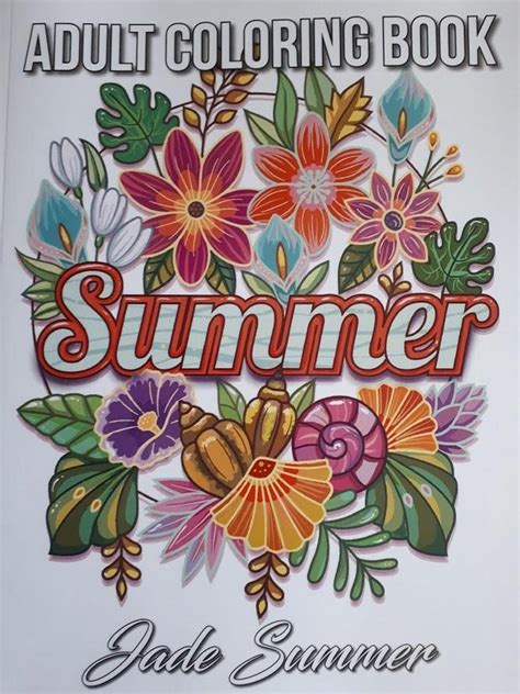 Summer Coloring Book Jade Summer Kleurboek Voor Volwassenen