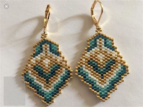 Diy Seed Bead Earrings Beaded Earrings Native Brick Stitch Earrings