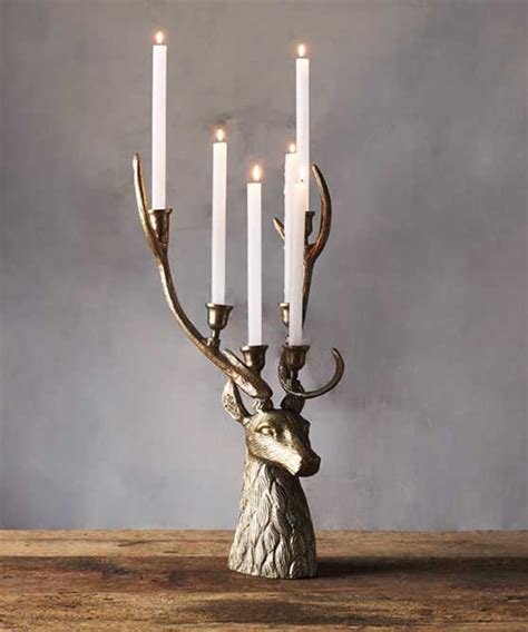 Stag Head Rustic Candle Holder | Rustic Holiday Decor