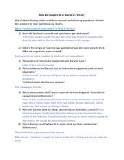 SB4c Development Of Darwins Theory Questions Docx SB4c Development Of