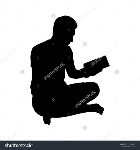 Man Reading Book Silhouette Vector Education Stock Vector Royalty Free