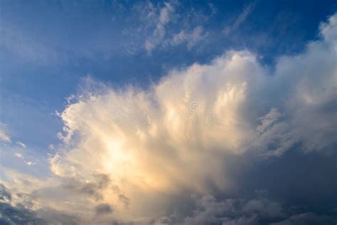 Cumulus Clouds on Sunset Time Stock Image - Image of orange, spring: 113274045