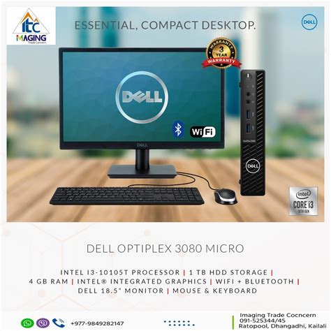 Dell Optiplex 3080 Micro Branded Desktop 10th Gen I3 4gb 1tb Wifi