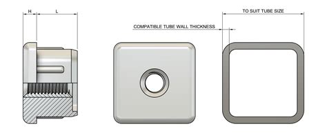 Buy M10 X 50 X 25mm X 2mm All Metal Square Threaded Inserts Cast