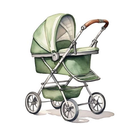 Premium Ai Image Baby Stroller Clipart Watercolor