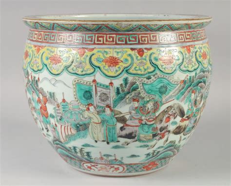 Bid Now A Th Century Chinese Famille Verte Porcelain Jardiniere