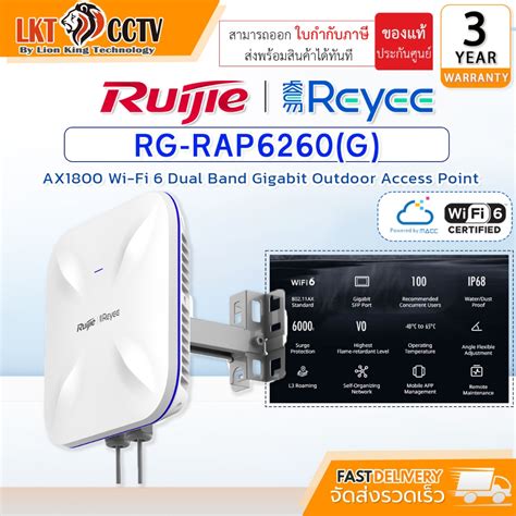 ราคาชางทกสอบถาม Ruijie Reyee รน RG RAP6260 G AX1800 Wi Fi 6