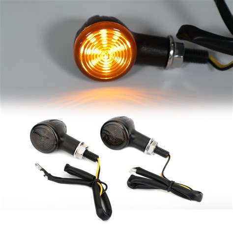 Universal Small Bullet Moto Turn Signal Blinker Indicator Lights Black