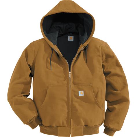 Carhartt Mens Duck Active Jacket Thermal Lined Brown Large