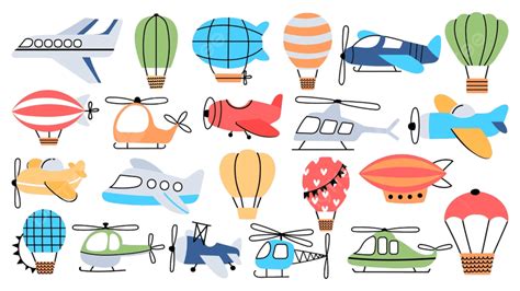 Air Transportation Vector Hd PNG Images, Air Transport In Childish ...