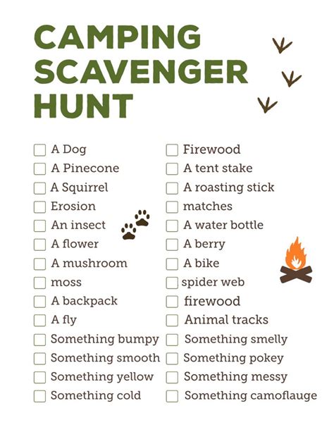 Camping Scavenger Hunt Printable - Paper Trail Design