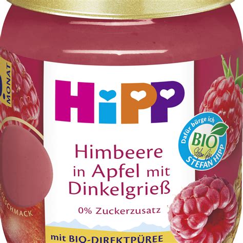 Hipp Bio Frucht Getreide Himbeere in Apfel mit Dinkelgrieß ab 1 44