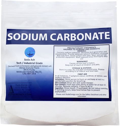 1 Lb Pure Sodium Carbonate Dense Soda Ash Na2CO3 PH Adjust Chemical Spa