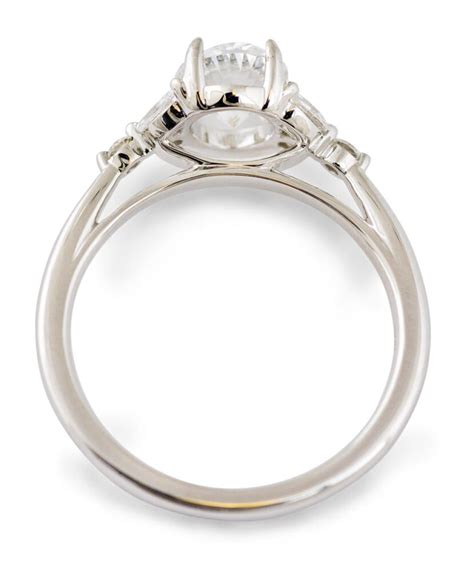 Marquise Diamond Accent Engagement Ring With Oval Center Stone 43970