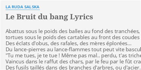 LE BRUIT DU BANG LYRICS By LA RUDA SALSKA Abattus Sous Le Poids