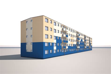 Edificio De Apartamentos Modelo 3D 12 3ds Max Fbx Obj Free3D