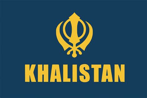 Khalistan Flag on Dark Blue Background