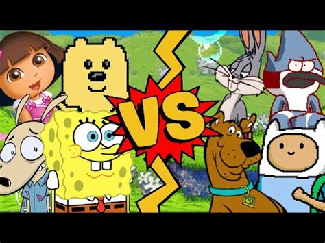 M U G E N Battles Spongebob Rocko Dora Wubbzy Vs Mordecai Finn