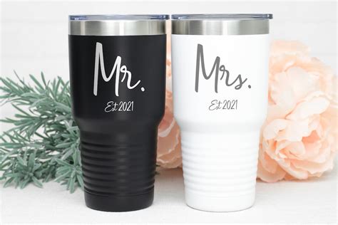 Mr And Mrs Coffee Tumblers Mr And Mrs Insulated Coffee Mug Set