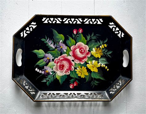 Tole Tray Set Of Three Hand Painted By Pilgrim Art Artofit