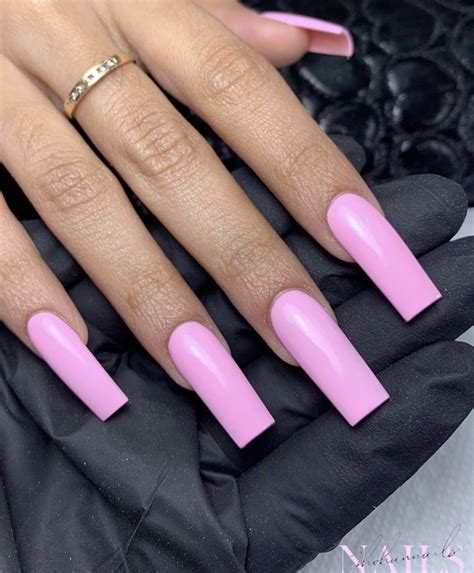 Square Bright Pink Acrylic Nails Img Dink