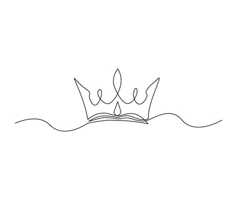 Premium Vector Continuous One Line Drawing Of Royal Crown Simple King