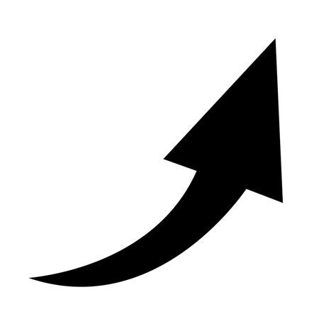 Sharp Curved Arrow Icon Vector Illustration Black Rounded Arrow