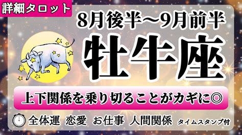 おうし座♉2022年8月後半～【詳細鑑定】全体運・恋愛・仕事・人間関係 テーマ別タロットリーディング Youtube