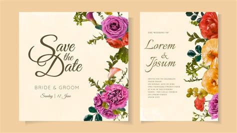 Einladung Zur Hochzeit Hochzeitseinladungskarte Blume Save The Date