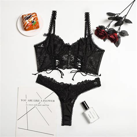 Compre Tooxika Erotic Lingerie New Sexy Lingerie Lace Embroidery Women S Bra Set Thin Section