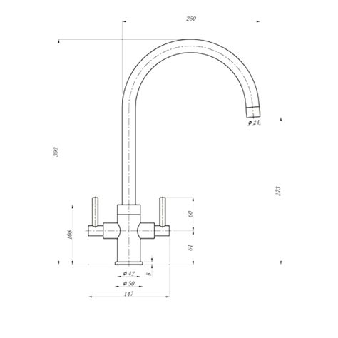 The 1810 Company The 1810 Company Curvato Slim Brushed Steel Tap