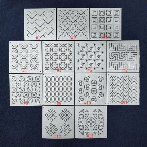 Sashiko Stencil Sashiko Embroidery Pattern Quilt Stitch Mold Inches