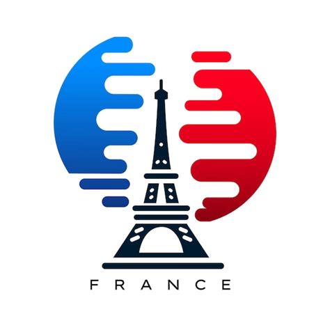 Premium Vector Eiffel Tower Logo Icon Paris City France Flagxaflat