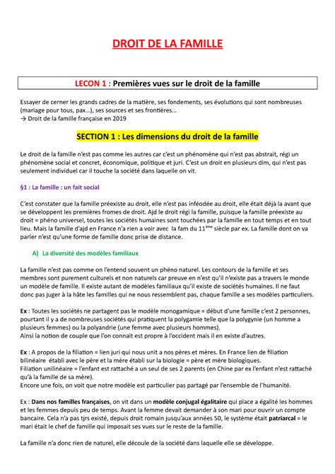 Droit De La Famille Droit De La Famille Lecon Premi Res Vues Sur