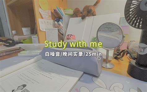 Study With Me｜白噪音｜晚间实录｜25min｜唠嗑 哔哩哔哩