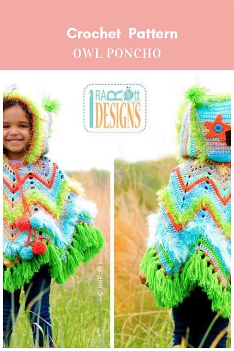 CROCHET PATTERN Fiesta Owl Poncho With Hood Crochet Arcade