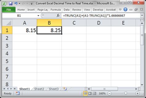 Change Minutes from a Decimal to a Percentage of an Hour - TeachExcel.com