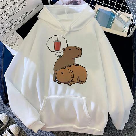 Capibara Sudadera con capucha para hombre ropa de anime gótica