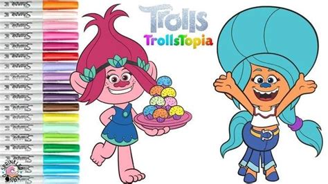 Trolls Trollstopia Coloring Book Pages Poppy Holly Darlin Val