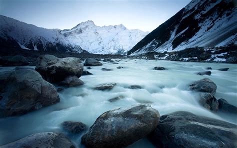 Wallpaper Landscape Mountains Sea Water Rock Nature Snow