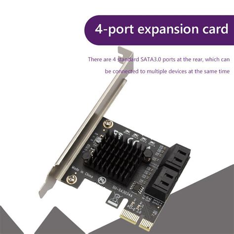 SATA PCIe Adapter 4 Ports SATA III To PCI Express 3 0 X1 Expansion Card