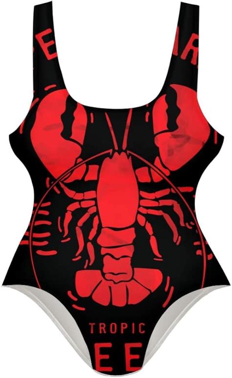 Tizorax Lobster Graphics Womens One Piece Swimsuit Swimwear Bathing