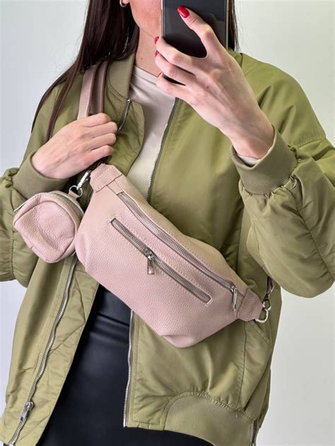 Купить Сумка поясная кожаная женская пудра FM1273B по самой лучшей цене ...