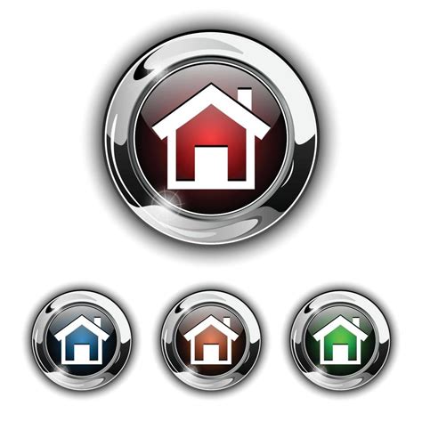 Home icon, button. Realistic vector illustration. 22283564 Vector Art ...