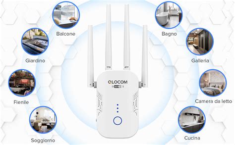 QLOCOM 2023 Nuova Ripetitore WiFi Potente Per Casa 1200Mbps Extender