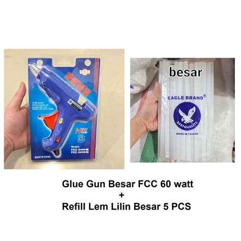 Jual Paket Glue Gun Besar 60 Watt 5 Refill Lem Lilin Shopee Indonesia