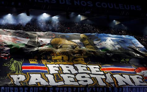 UEFA Says No Problem With Bloodstained Free Palestine Banner At Paris