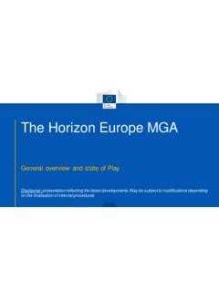 The Horizon Europe MGA European Commission The Horizon Europe Mga