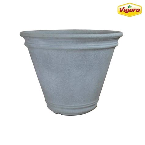 Vigoro In Alameda Extra Large Gray Plastic Planter In D X